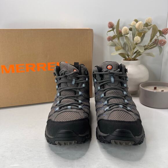 Merrell Moab 2 Mid Waterproof Leather Hiking Shoe Granite Women 9 NWB - Picture 2 of 10